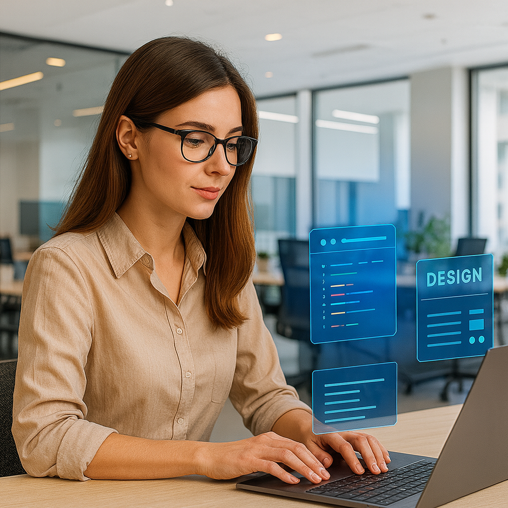 Desarrollador web trabajando en código